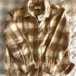 American Eagle Outfitters Tan Plaid Jacket